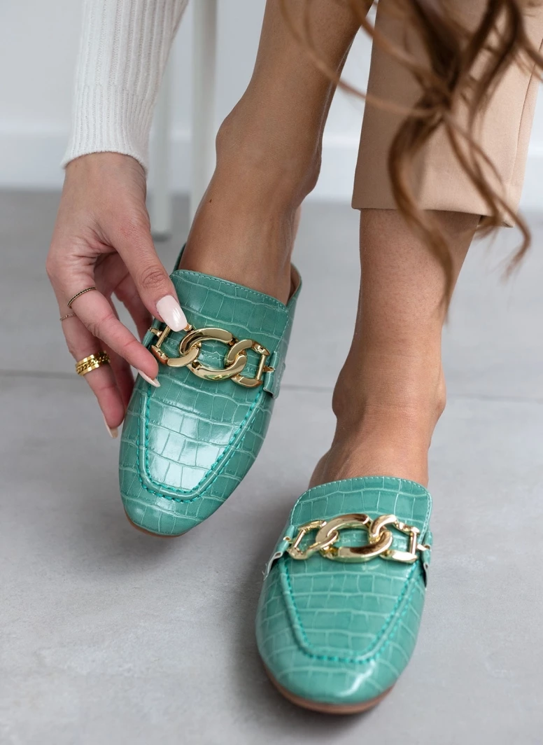 The Fashion Project Mules φλατ με Pattern κροκό - Μέντα - Image 7