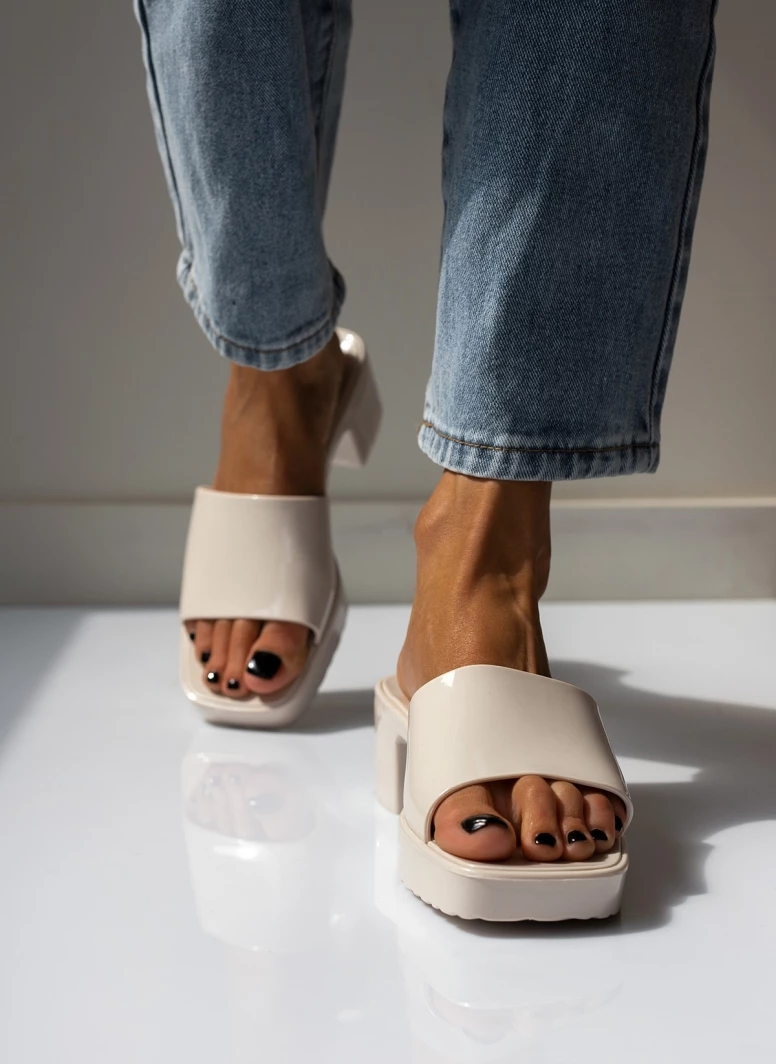 The Fashion Project Mules σε καρέ γραμμή - Μπεζ - Image 4