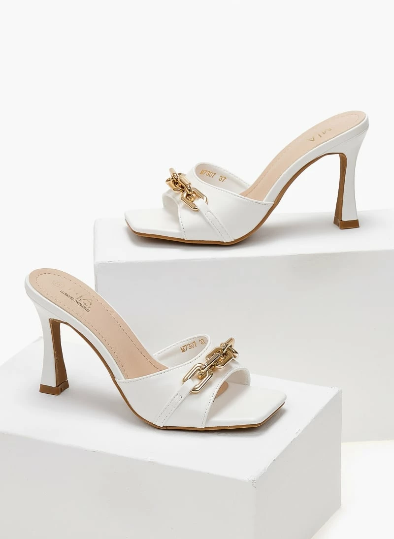 The Fashion Project Mules με αλυσίδα στη φάσα - Λευκό - Image 3