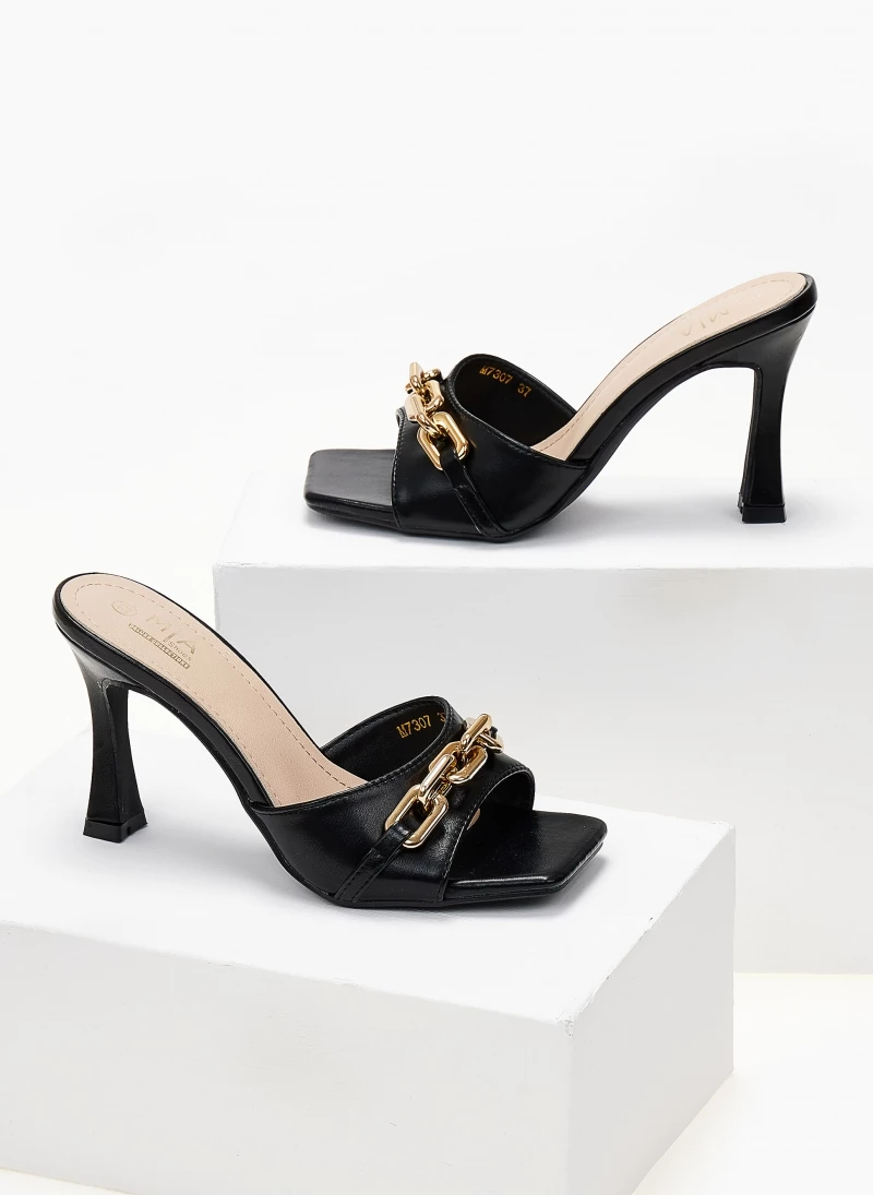 The Fashion Project Mules με αλυσίδα στη φάσα - Μαύρο - Image 3