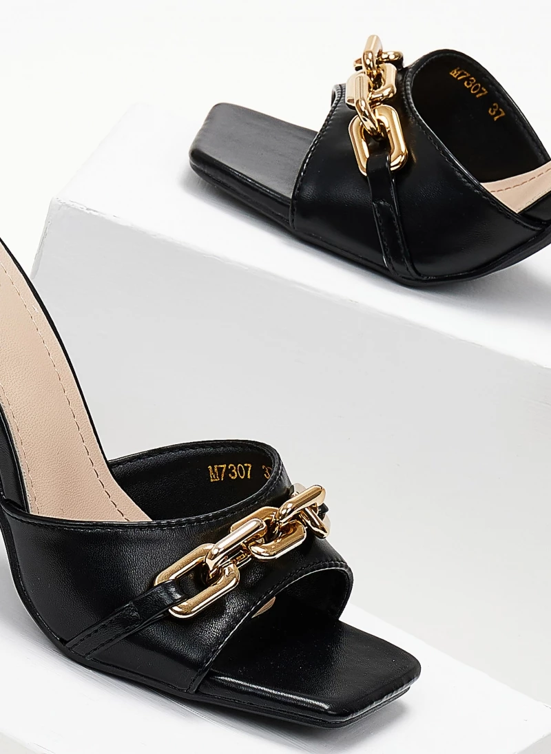 The Fashion Project Mules με αλυσίδα στη φάσα - Μαύρο - Image 2