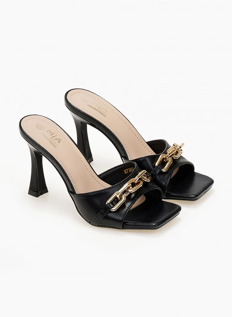 The Fashion Project Mules με αλυσίδα στη φάσα - Μαύρο - Image 4