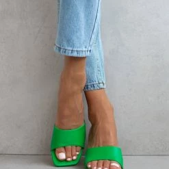 The Fashion Project Mules με φαρδιά φάσα - Πράσινο