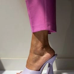 The Fashion Project Mules με γυαλιστερό τακούνι καμπάνα - Λιλά