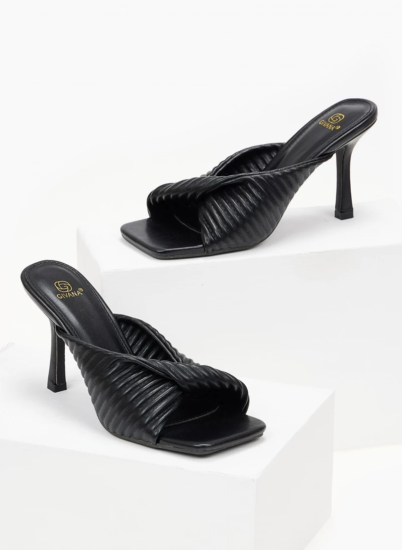 The Fashion Project Mules με καπιτονέ σχέδιο - Μαύρο - Image 2