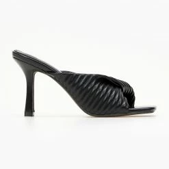 The Fashion Project Mules με καπιτονέ σχέδιο - Μαύρο