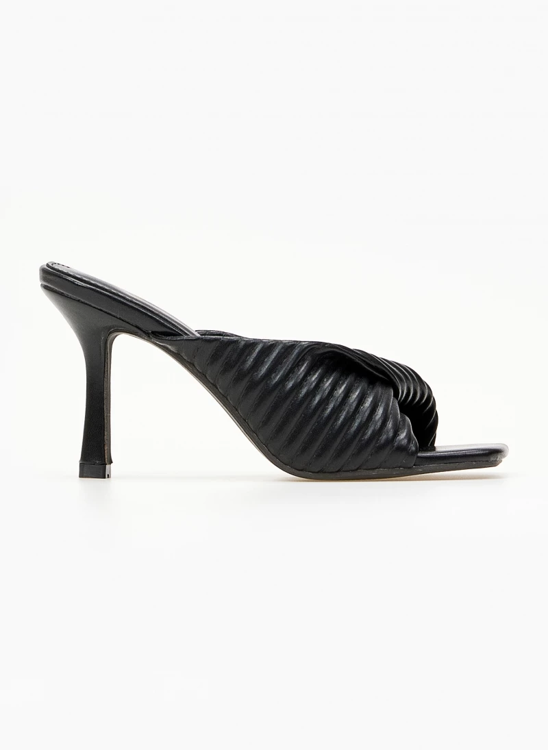 The Fashion Project Mules με καπιτονέ σχέδιο - Μαύρο