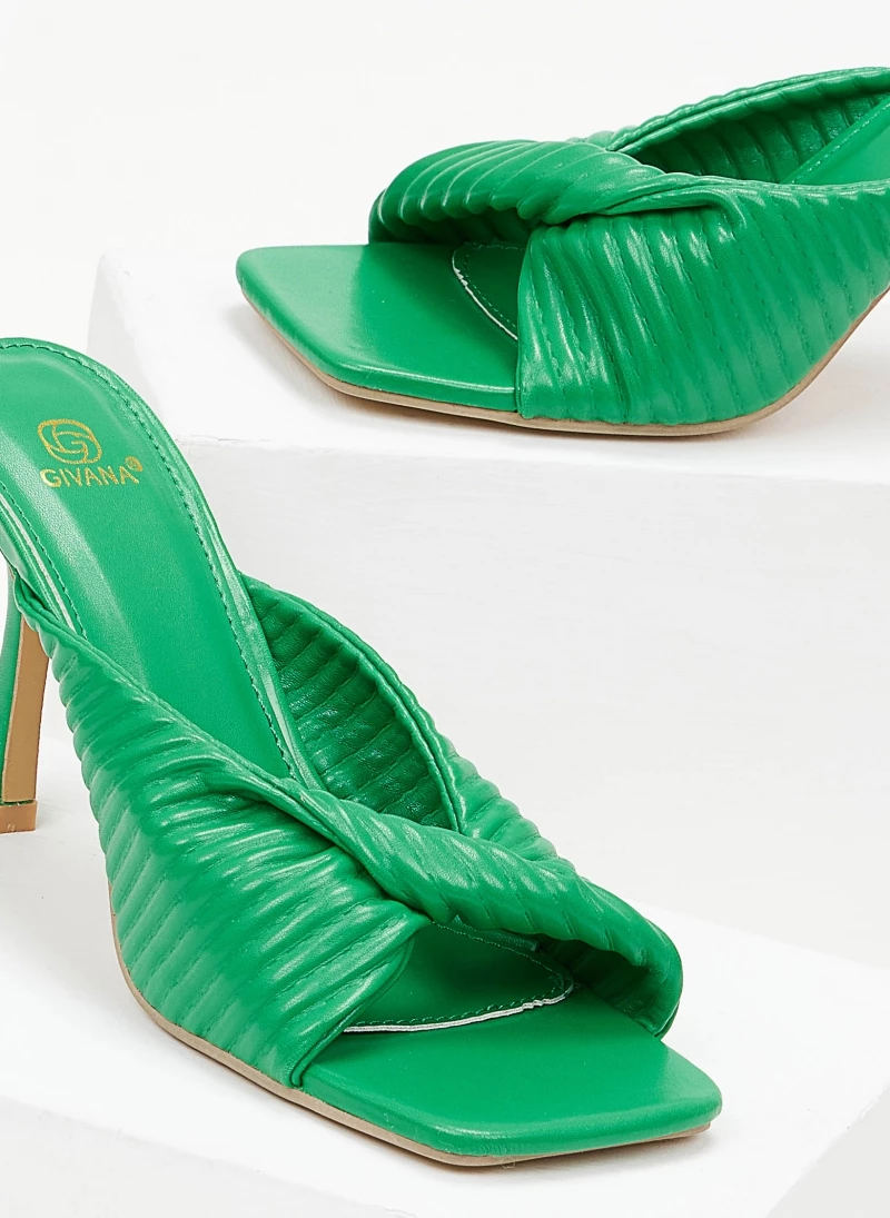 The Fashion Project Mules με καπιτονέ σχέδιο - Πράσινο - Image 4