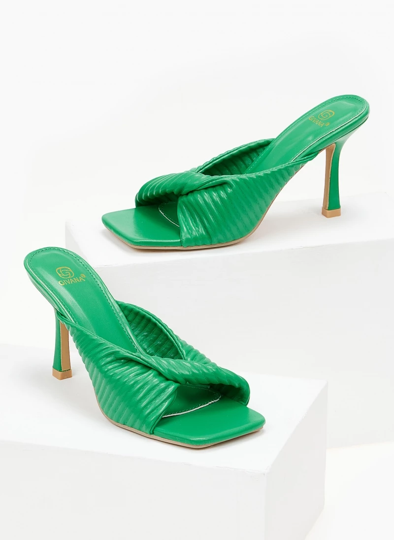 The Fashion Project Mules με καπιτονέ σχέδιο - Πράσινο - Image 2