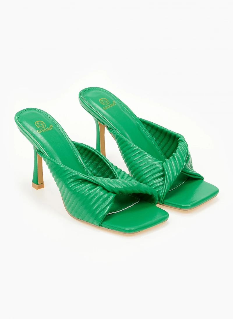 The Fashion Project Mules με καπιτονέ σχέδιο - Πράσινο - Image 3