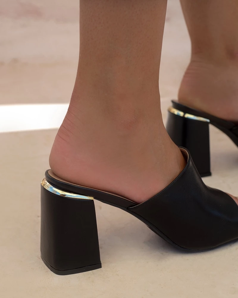 The Fashion Project Mules με μεταλλική λεπτομέρεια - Μαύρο - Image 4