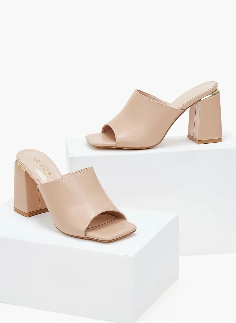 The Fashion Project Mules με μεταλλική λεπτομέρεια - Μπεζ - Image 4