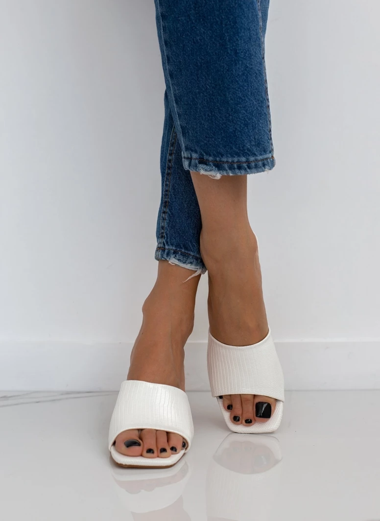 The Fashion Project Mules με Pattern στη φάσα - Λευκό