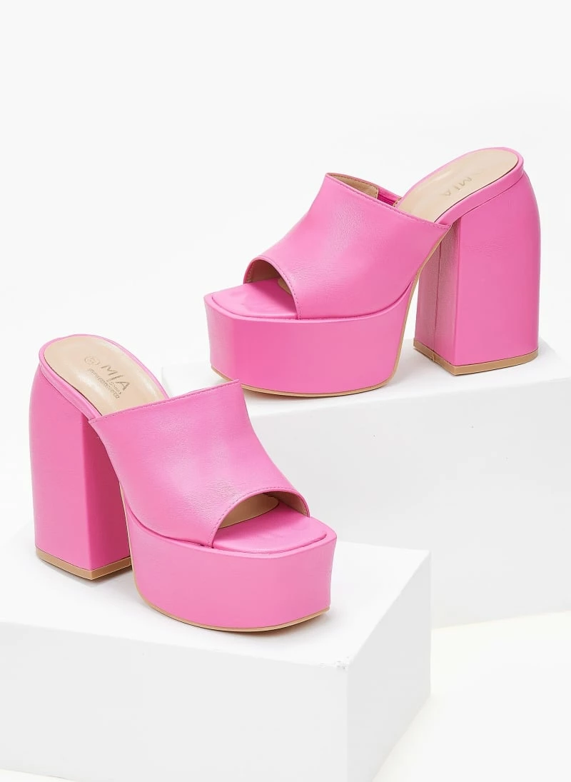 The Fashion Project Mules με Platform σόλα - Φούξια - Image 3