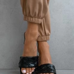 The Fashion Project Mules με πλεκτό σχέδιο στη φάσα - Μαύρο