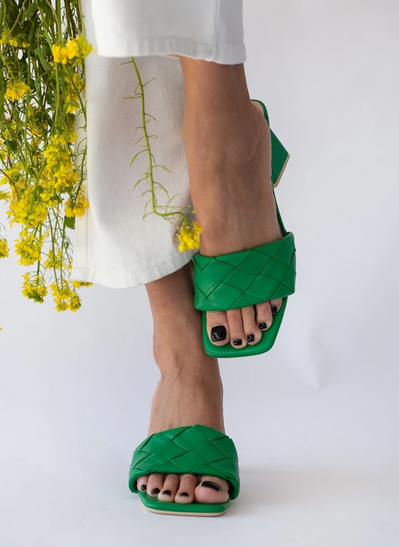 The Fashion Project Mules με πλεκτό σχέδιο στη φάσα - Πράσινο - Image 4