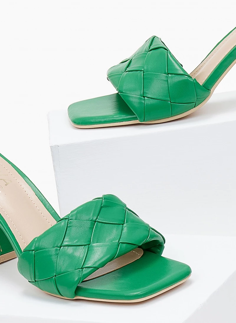 The Fashion Project Mules με πλεκτό σχέδιο στη φάσα - Πράσινο - Image 5