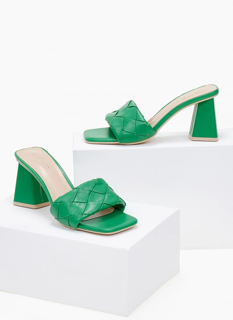 The Fashion Project Mules με πλεκτό σχέδιο στη φάσα - Πράσινο - Image 6