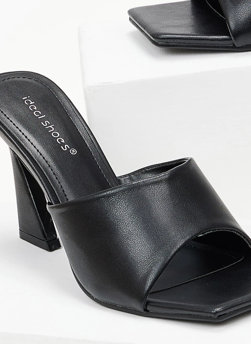 The Fashion Project Mules με ψηλό ιδιαίτερο τακούνι - Μαύρο - Image 6