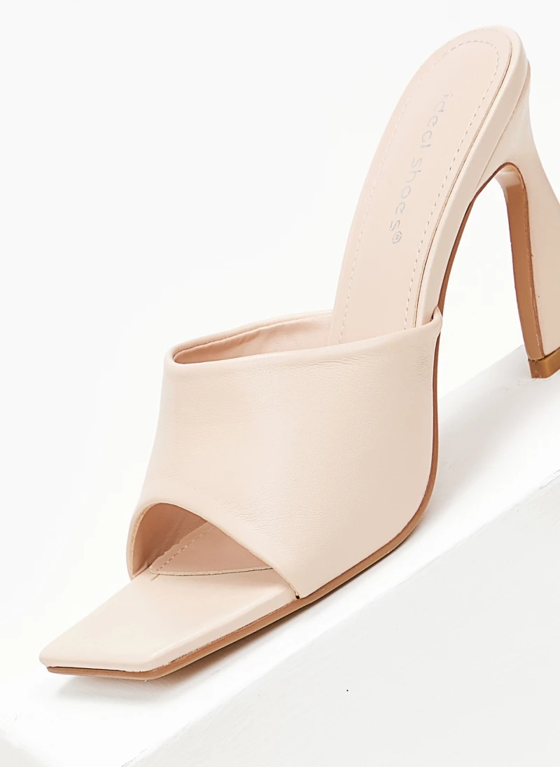 The Fashion Project Mules με ψηλό ιδιαίτερο τακούνι - Μπεζ - Image 4