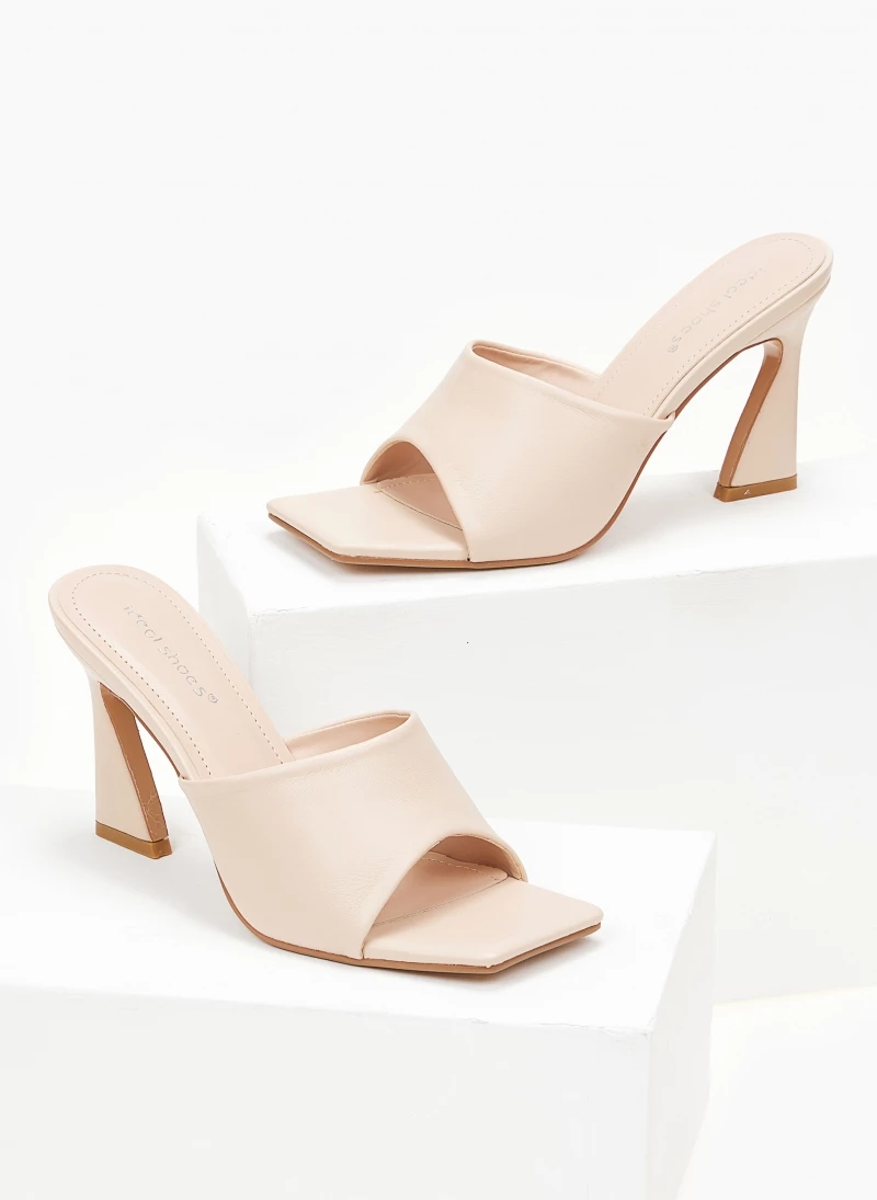 The Fashion Project Mules με ψηλό ιδιαίτερο τακούνι - Μπεζ - Image 2