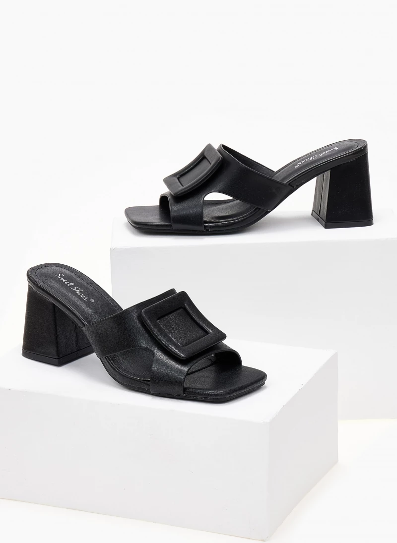 The Fashion Project Mules με τετράγωνη αγκράφα - Μαύρο - Image 4