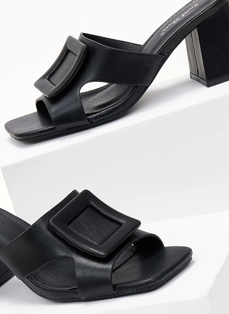 The Fashion Project Mules με τετράγωνη αγκράφα - Μαύρο - Image 2