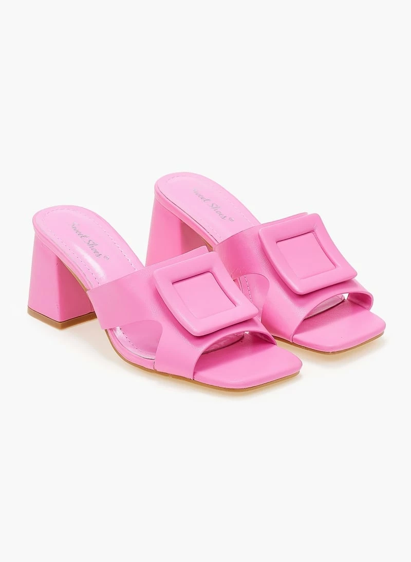 The Fashion Project Mules με τετράγωνη αγκράφα - Φούξια - Image 6