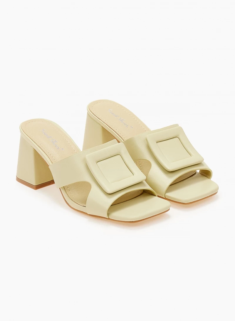 The Fashion Project Mules με τετράγωνη αγκράφα - Λαχανί - Image 6