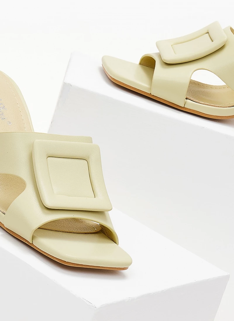 The Fashion Project Mules με τετράγωνη αγκράφα - Λαχανί - Image 3