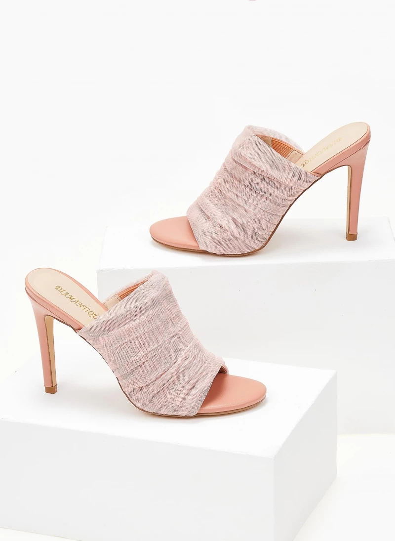 The Fashion Project Mules με τούλι - Ροδακινί - Image 3