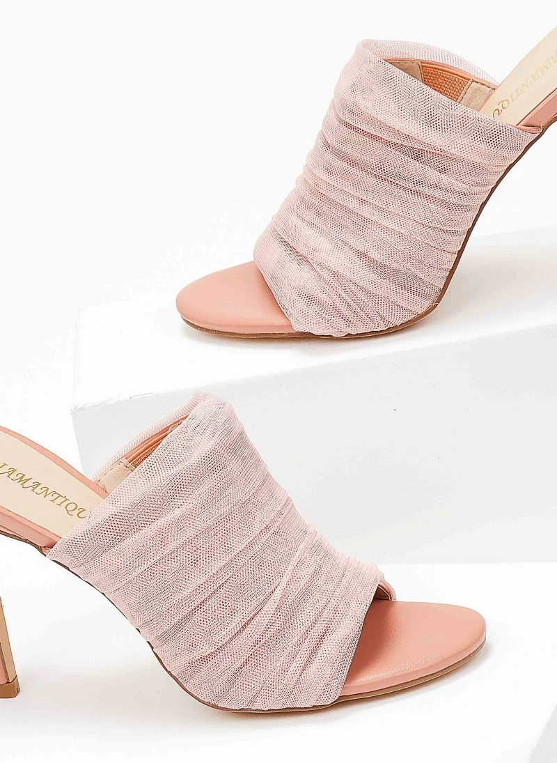 The Fashion Project Mules με τούλι - Ροδακινί - Image 5