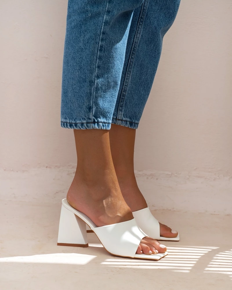 The Fashion Project Mules με τρίγωνο τακούνι - Λευκό - Image 4