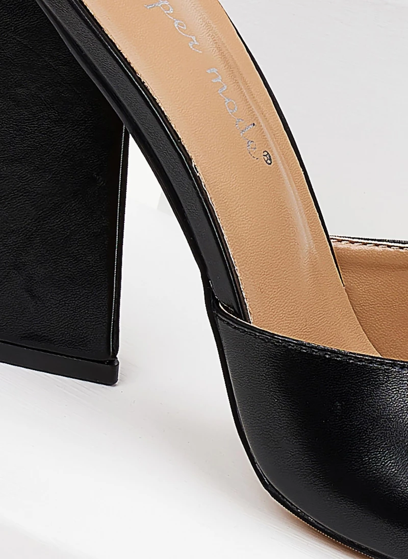 The Fashion Project Mules με τρίγωνο τακούνι - Μαύρο - Image 6