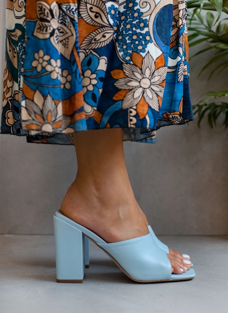 The Fashion Project Mules με χοντρό τακούνι - Γαλάζιο - Image 7