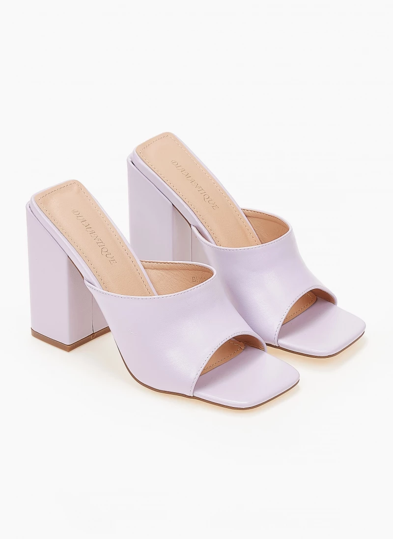 The Fashion Project Mules με χοντρό τακούνι - Λιλά - Image 6