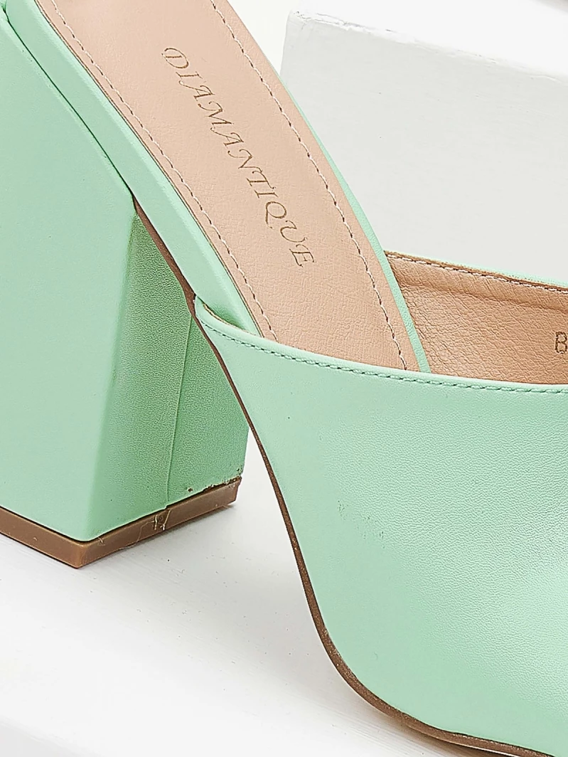 The Fashion Project Mules με χοντρό τακούνι - Μέντα - Image 6