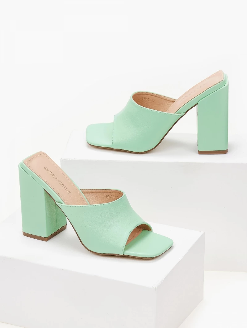 The Fashion Project Mules με χοντρό τακούνι - Μέντα - Image 3