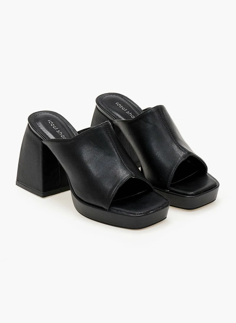 The Fashion Project Mules με χοντρό τακούνι και φιάπα - Μαύρο - Image 5