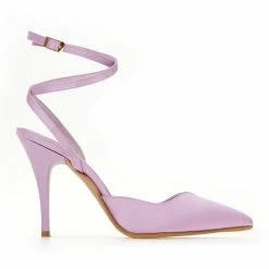 Γόβες μυτερές με δέσιμο Tfp - Λιλά