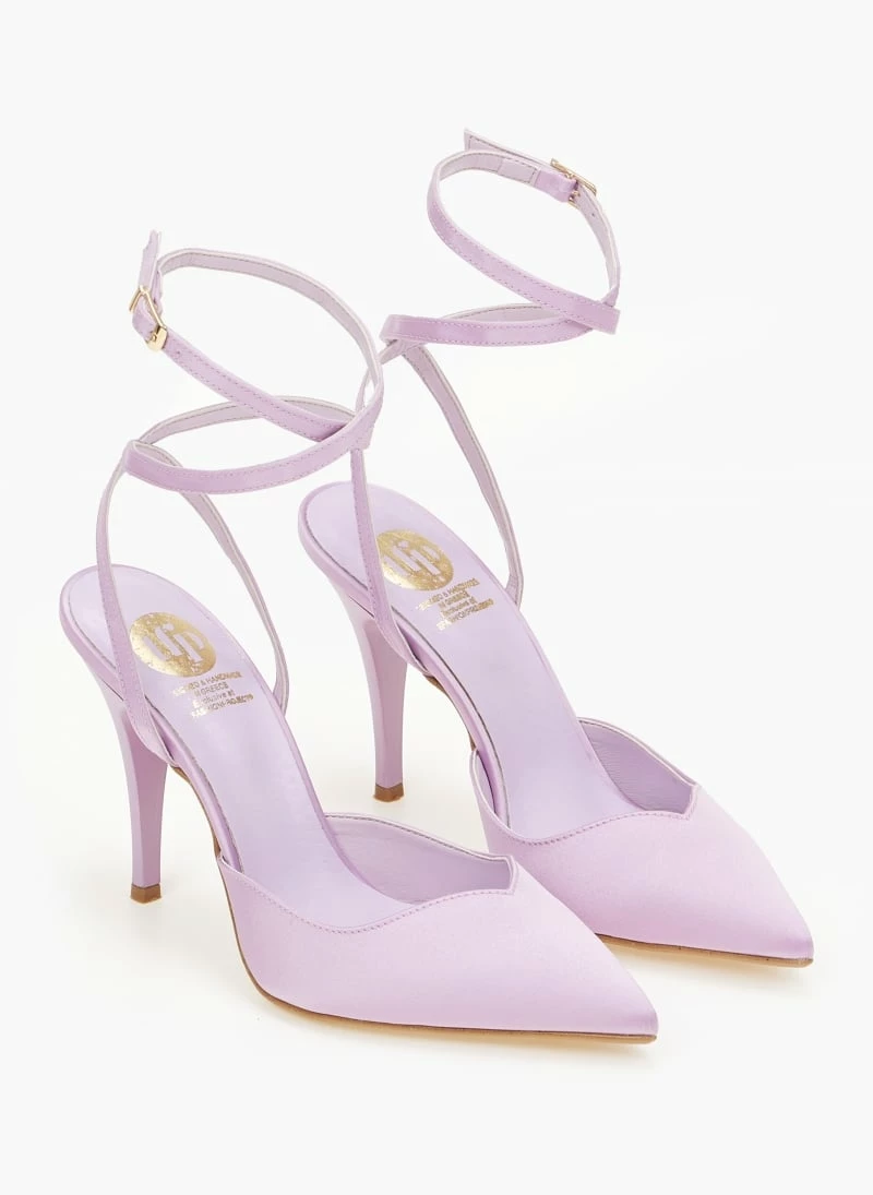 Γόβες μυτερές με δέσιμο Tfp - Λιλά - Image 4