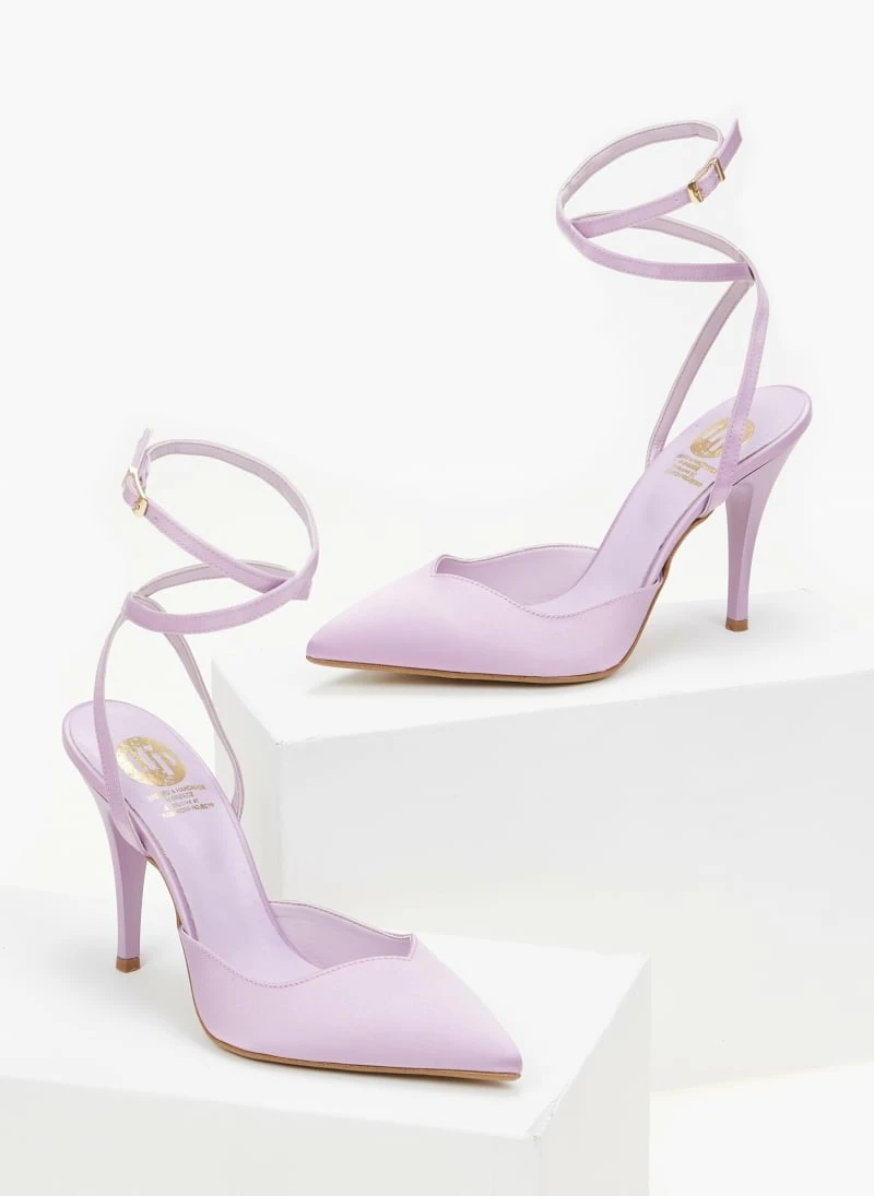 Γόβες μυτερές με δέσιμο Tfp - Λιλά - Image 2