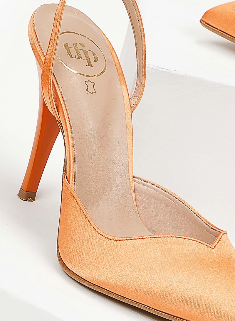 Γόβες μυτερές με δέσιμο Tfp - Πορτοκαλί - Image 2