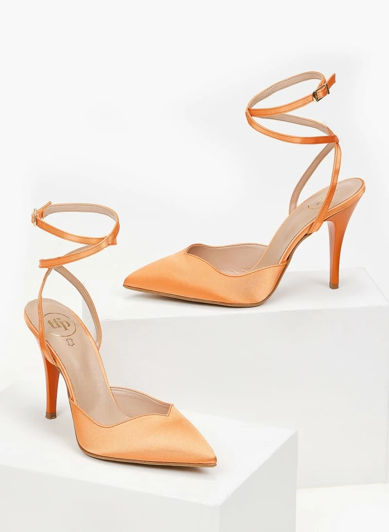 Γόβες μυτερές με δέσιμο Tfp - Πορτοκαλί - Image 3