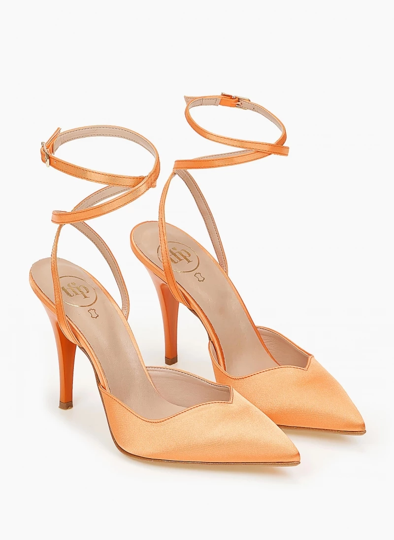 Γόβες μυτερές με δέσιμο Tfp - Πορτοκαλί - Image 4