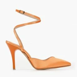 Γόβες μυτερές με δέσιμο Tfp - Πορτοκαλί