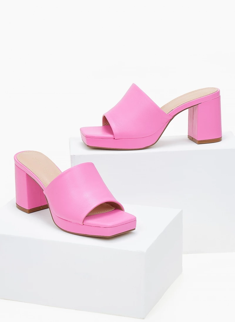 The Fashion Project Mules πέδιλα με φαρδιά φάσα - Ροζ - Image 2