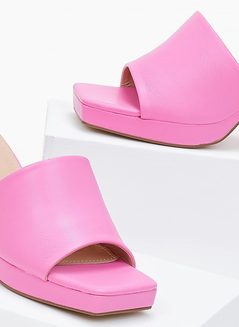 The Fashion Project Mules πέδιλα με φαρδιά φάσα - Ροζ - Image 4