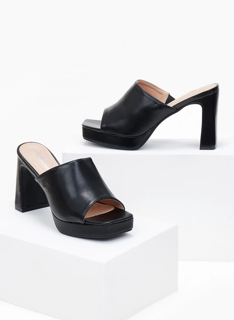 The Fashion Project Mules πέδιλα με χωστή φάσα - Μαύρο - Image 3