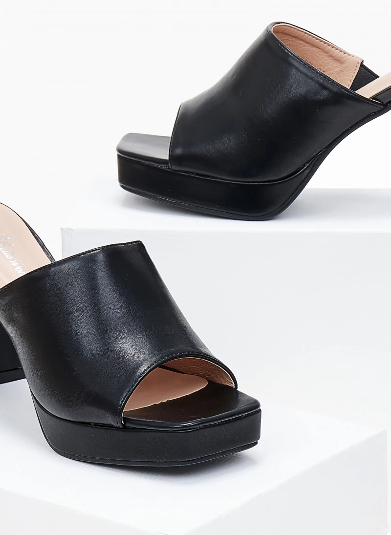 The Fashion Project Mules πέδιλα με χωστή φάσα - Μαύρο - Image 2